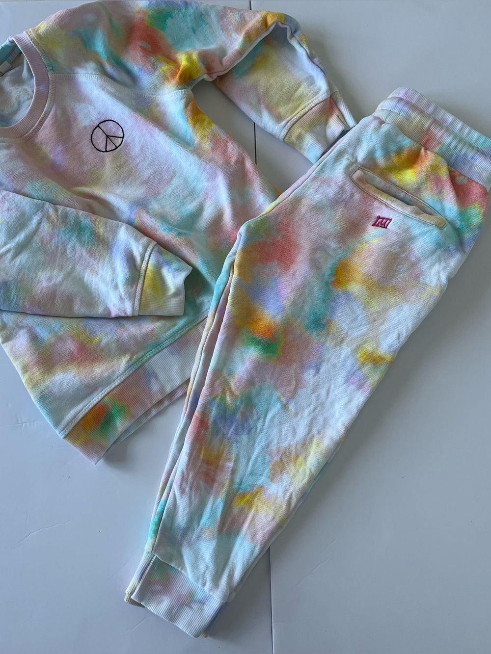 Munster Neutral Gender Kids Tie-Dye Jogging Set- Pastel Multicolor